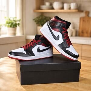 Size 14 - Air Jordan 1 Mid Black Gym Red New OG BOX